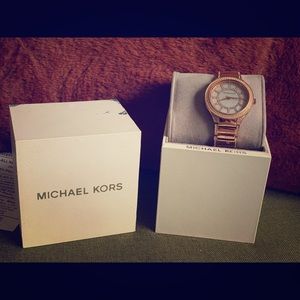 Micheal Kohrs Rose Gold/Crystal Rim Watch